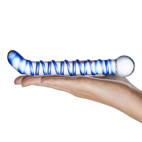 GLAS MR. SWIRLY 6.5 G-SPOT GLASS DILDO "