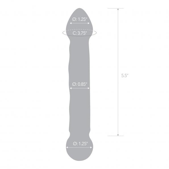 GLAS 6.5 FULL TIP TEXTURED GLASS DILDO "