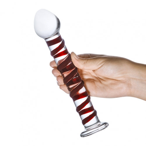 GLAS MR SWIRLY SPIRAL GLASS DILDO