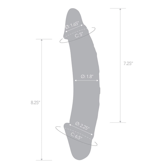 GLAS 10.5 GIRTHY REALISTIC GLASS DOUBLE DONG "