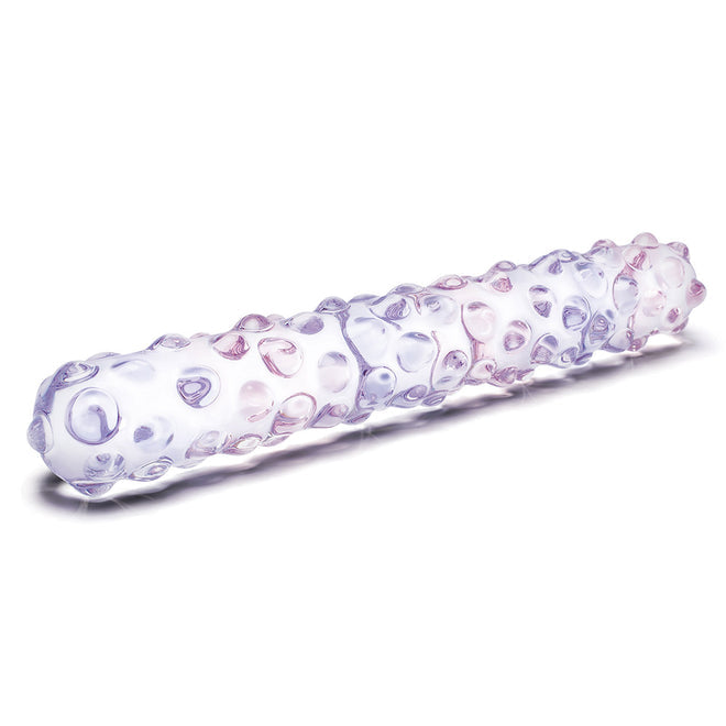 GLAS 9 PURPLE ROSE NUBBY DILDO "