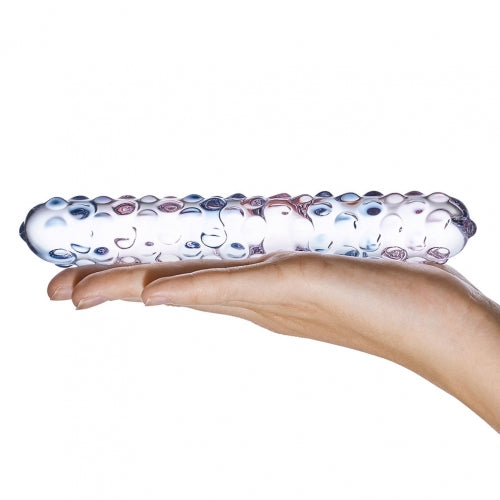 GLAS PURPLE ROSE NUBBY DILDO