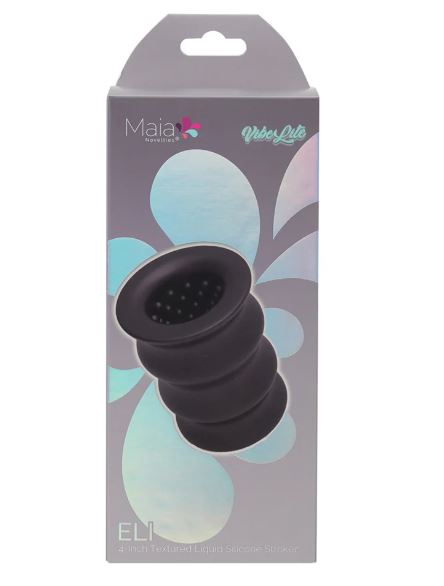 ELI LIQUID SILICONE STROKER 4IN BLACK