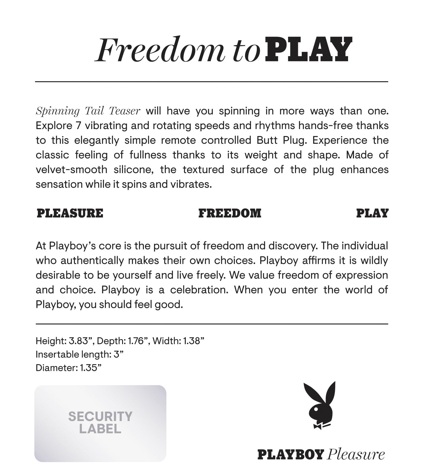 PLAYBOY SPINNING TAIL TEASER