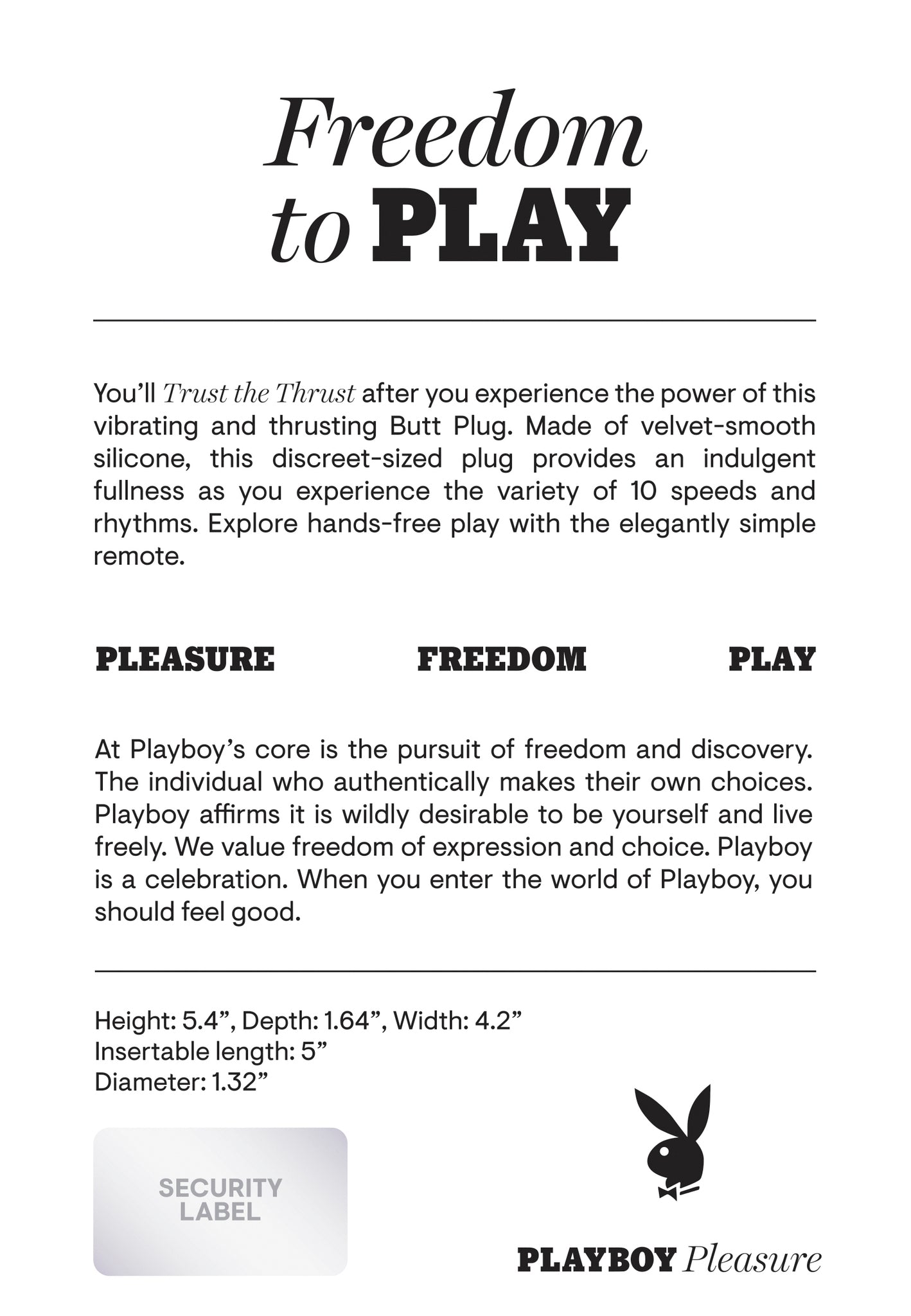 PLAYBOY TRUST THE THRUST
