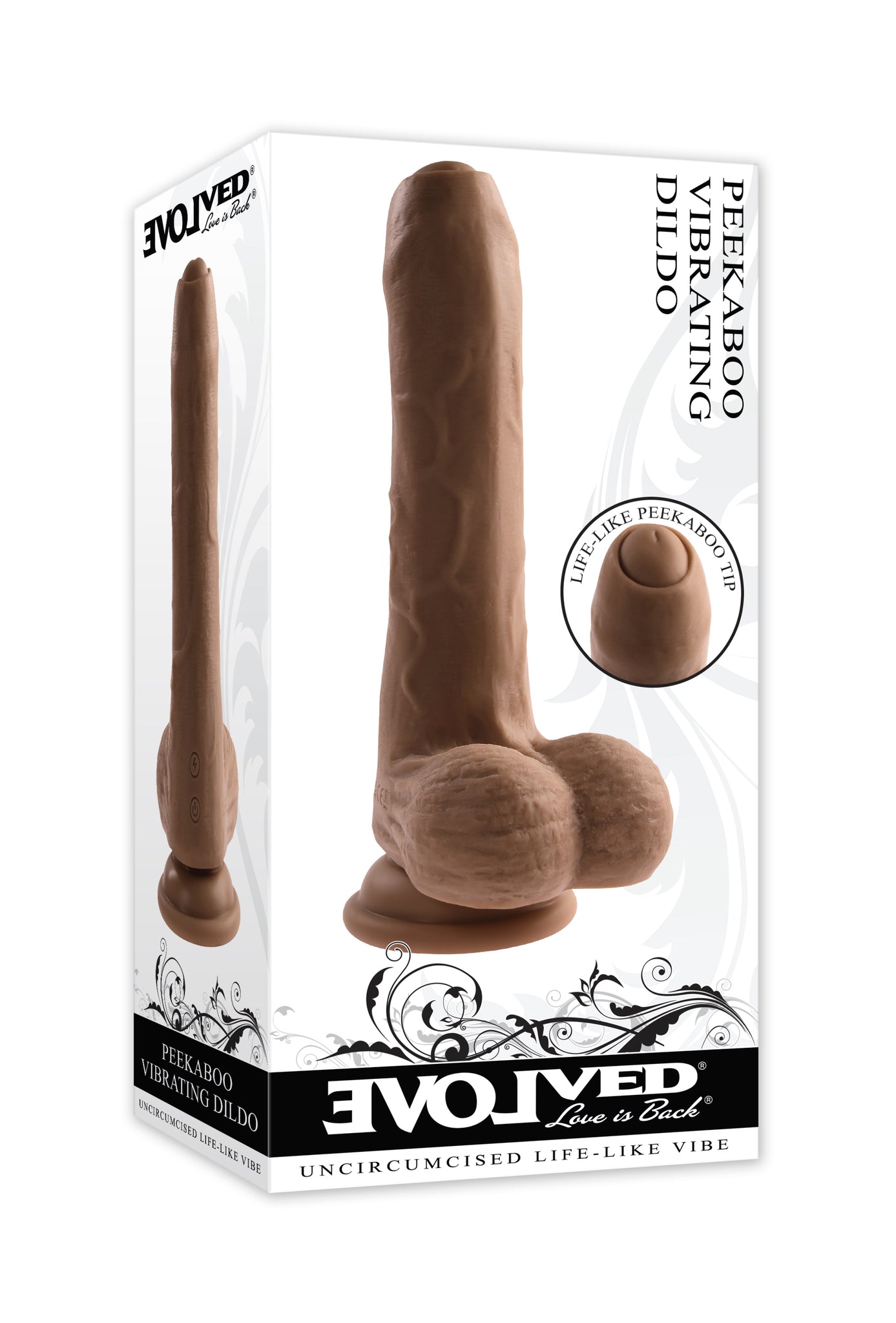 EVOLVED PEEK A BOO VIBRATING DILDO DARK