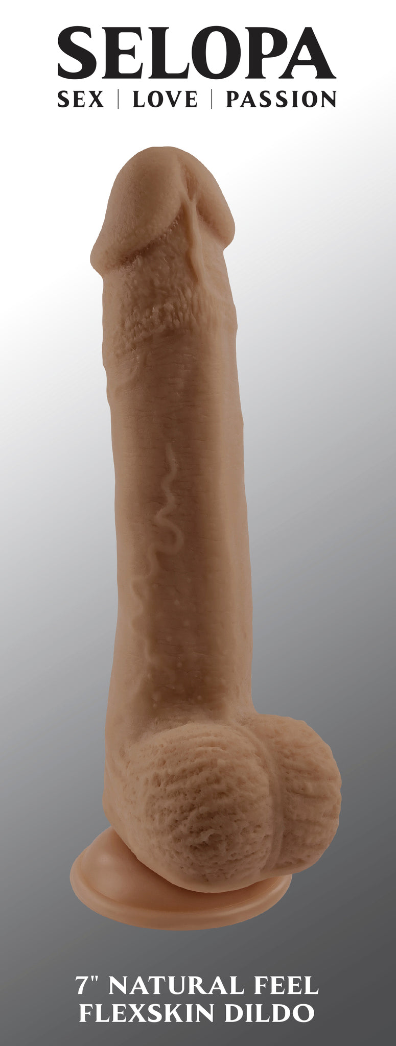 SELOPA 7 IN NATURAL FEEL FLEXSKIN DILDO DARK