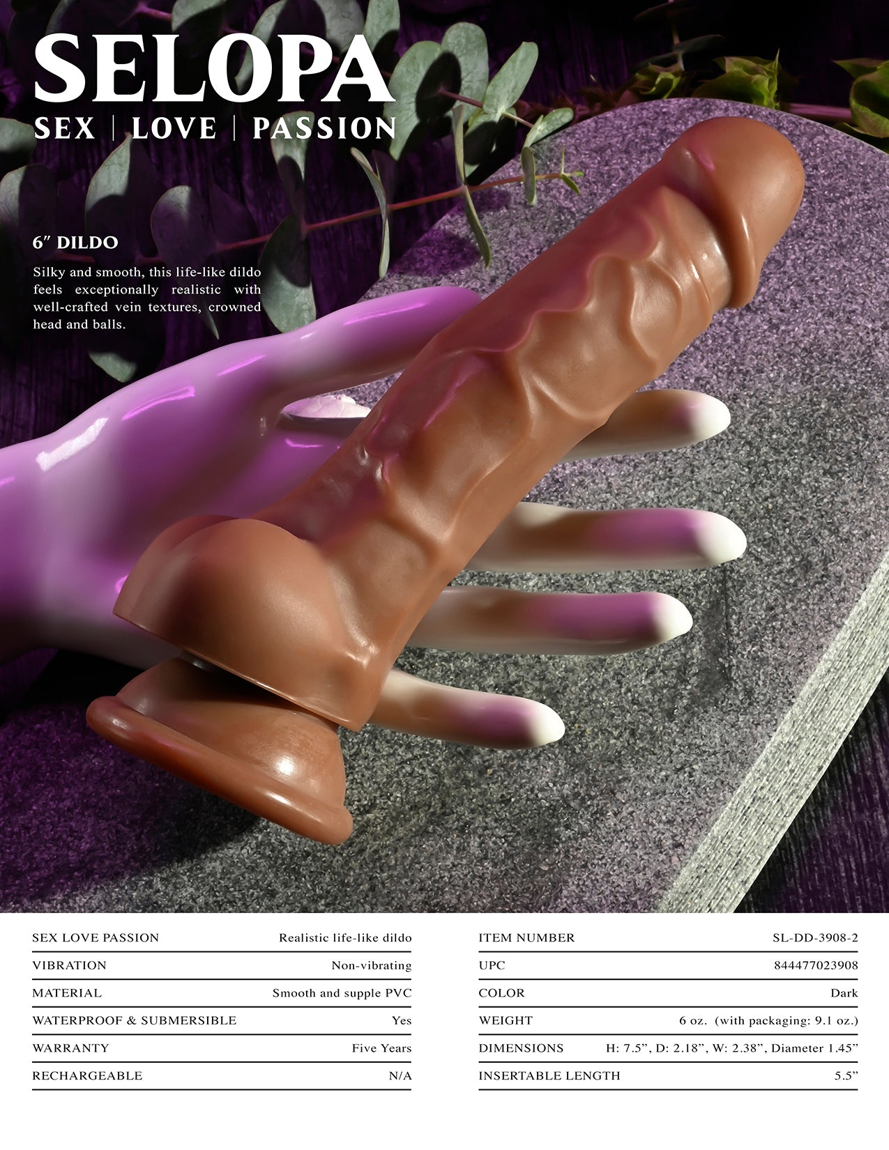 SELOPA 6 IN DILDO DARK
