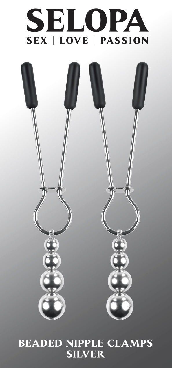 SELOPA BEADED NIPPLE CLAMPS SILVER