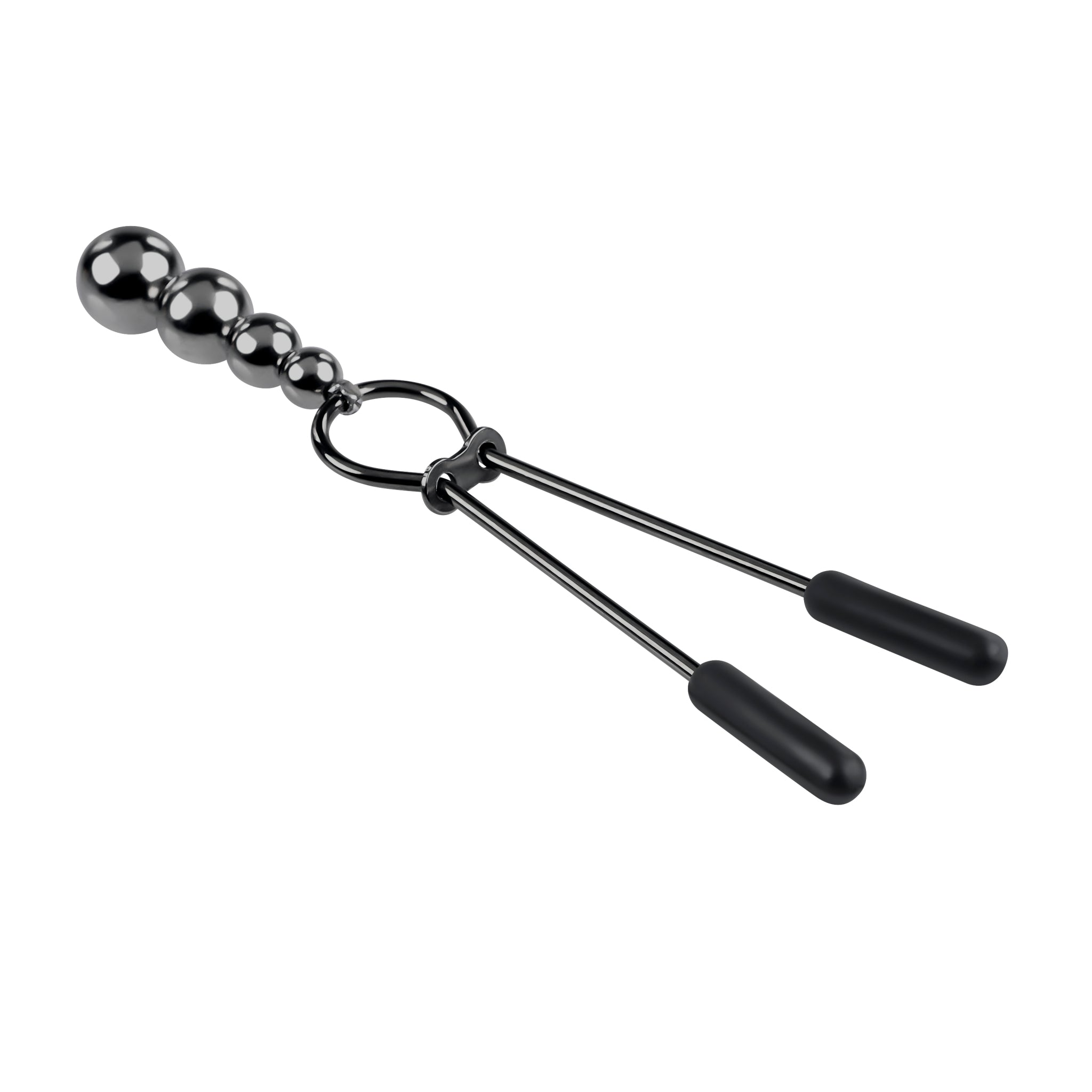 SELOPA BEADED NIPPLE CLAMPS BLACK CHROME