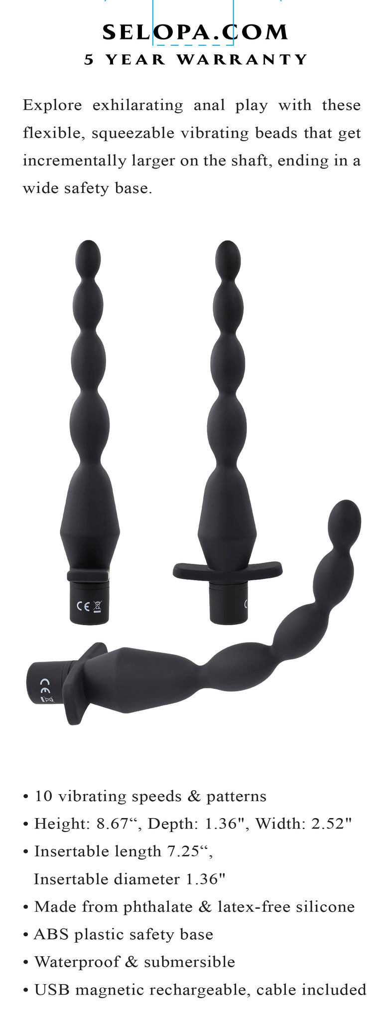 SELOPA VIBRATING BUTT BEADS