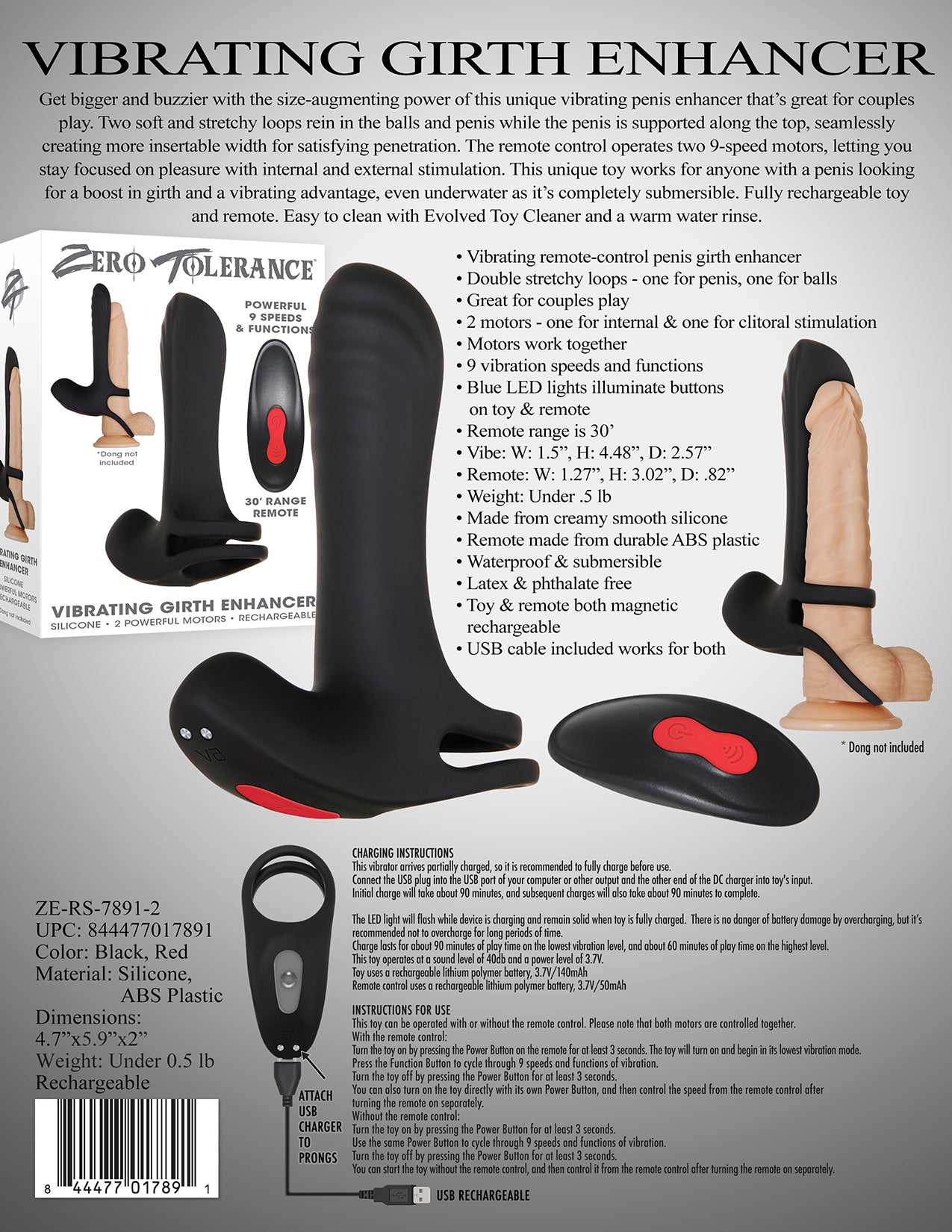 ZERO TOLERANCE VIBRATING GIRTH ENHANCER