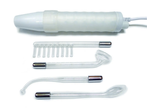 NEON WAND ELECTROSEX KIT WHITE HANDLE PURPLE ELECTRODE US PLUG