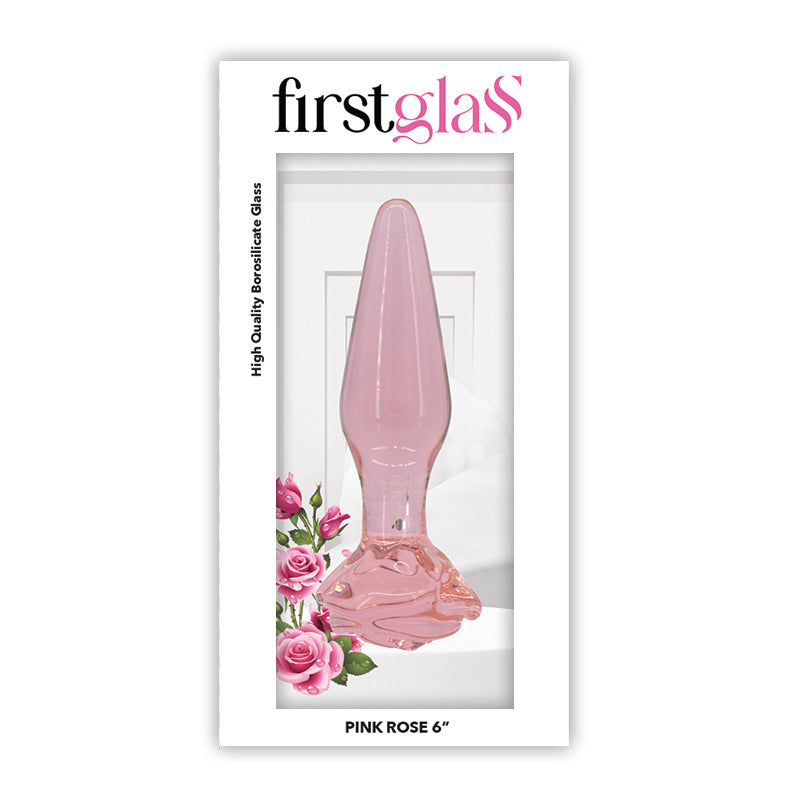 FIRST GLASS ROSE BUTT PLUG L