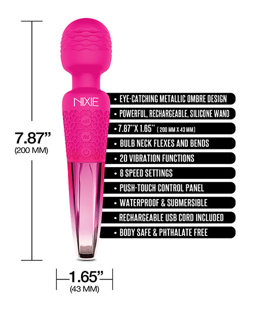 NIXIE WAND MASSAGER PINK OMBRE METALLIC