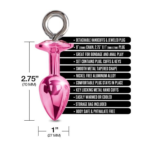 NIXIE METAL PLUG & FURRY CUFF SET PINK METALLIC
