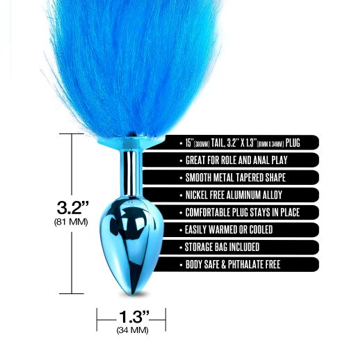 NIXIE METAL PLUG W/ OMBRE TAIL MEDIUM BLUE METALLIC