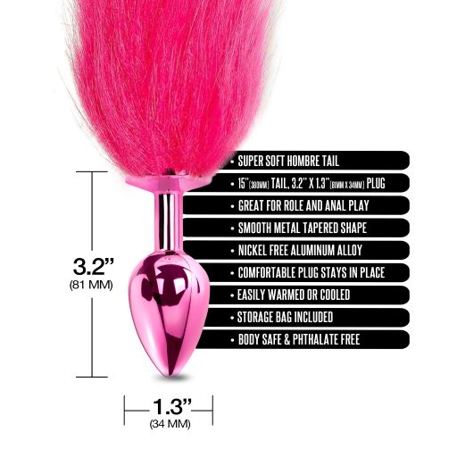 NIXIE METAL PLUG W/ OMBRE TAIL MEDIUM PINK METALLIC