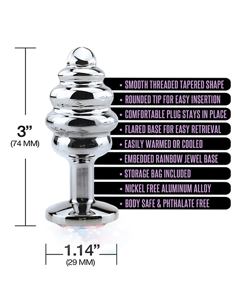 NIXIE HONEY DIPPER SMALL RIBBED STAINLESS STEEL PLUG