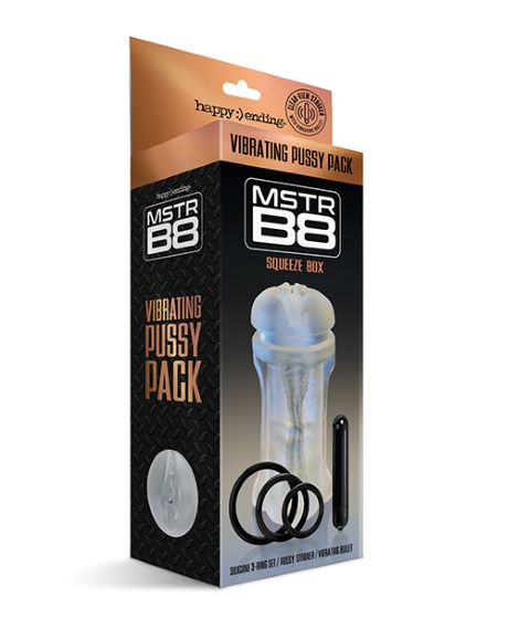 MSTR B8 VIBRATING PUSSY PACK SQUEEZE BOX 5 PC KIT