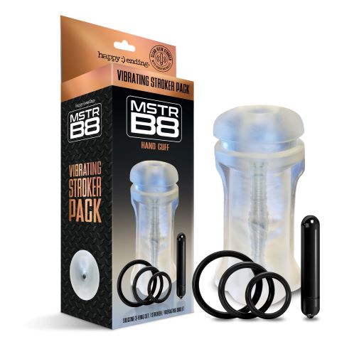 MSTR B8 VIBRATING STROKER HAND CUFF 5 PC SET
