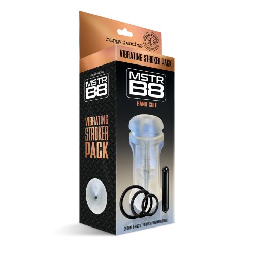 MSTR B8 VIBRATING STROKER HAND CUFF 5 PC SET