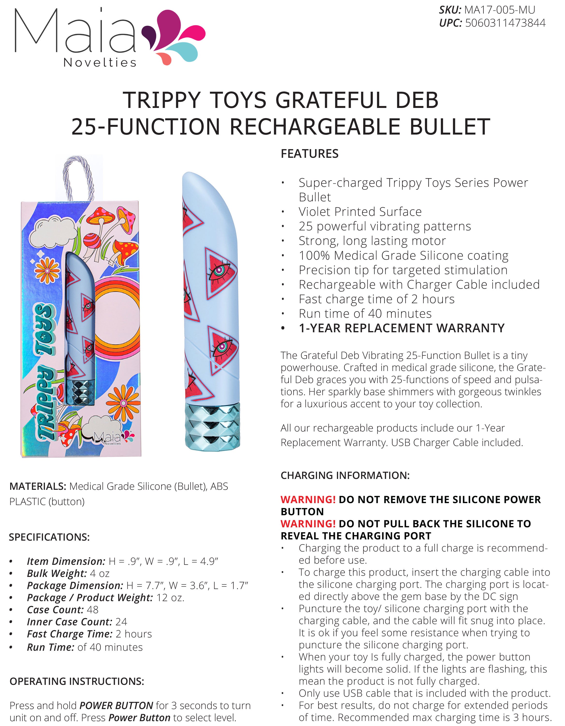 GRATEFUL DEB SUPERCHARGED 25 FUNCTION BULLET
