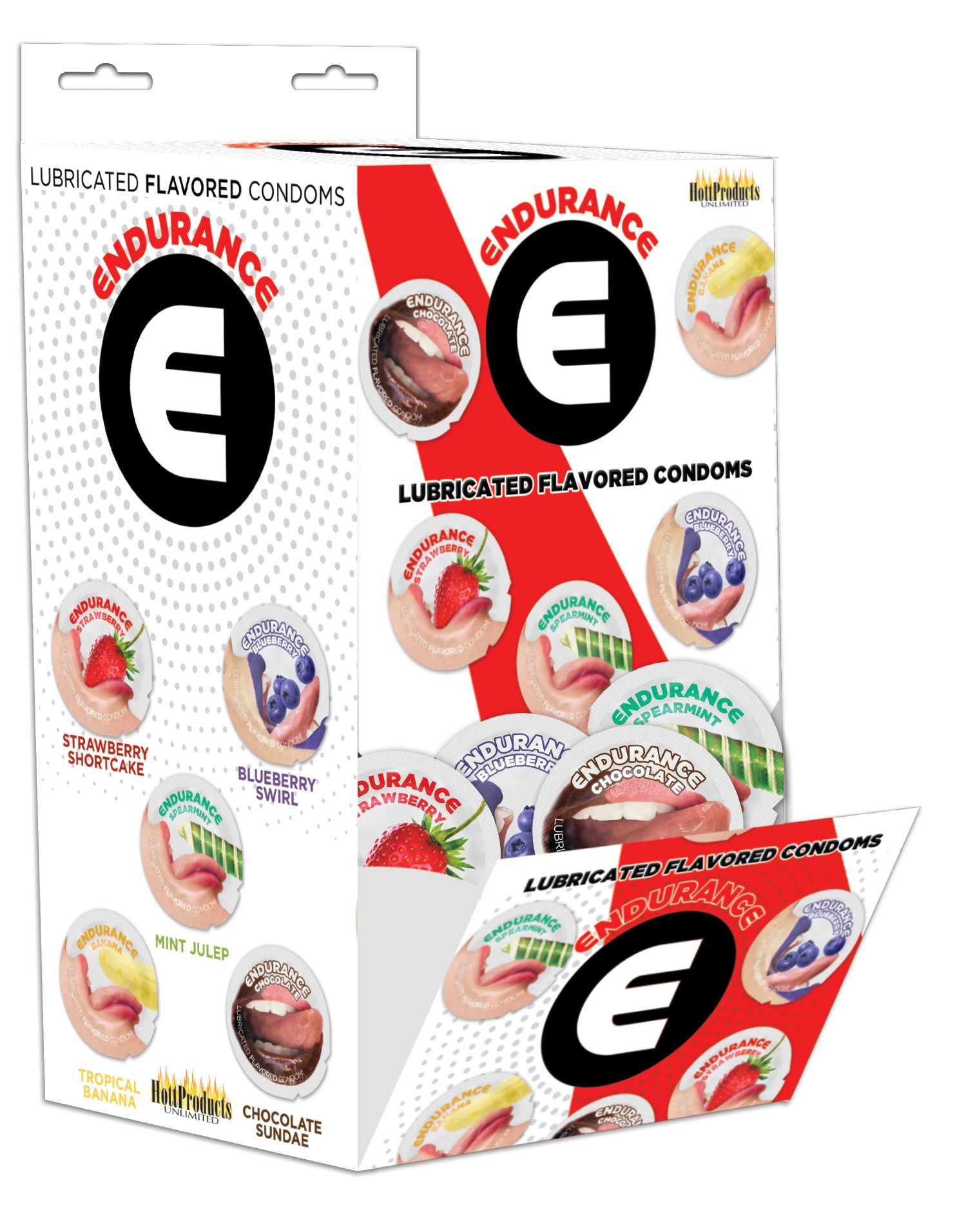 Endurance Flavored Condoms – Assorted Flavors, 144 pcs, Wall Mount