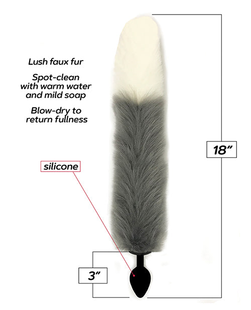 FOXY TAIL SILICONE BUTT PLUG GREY