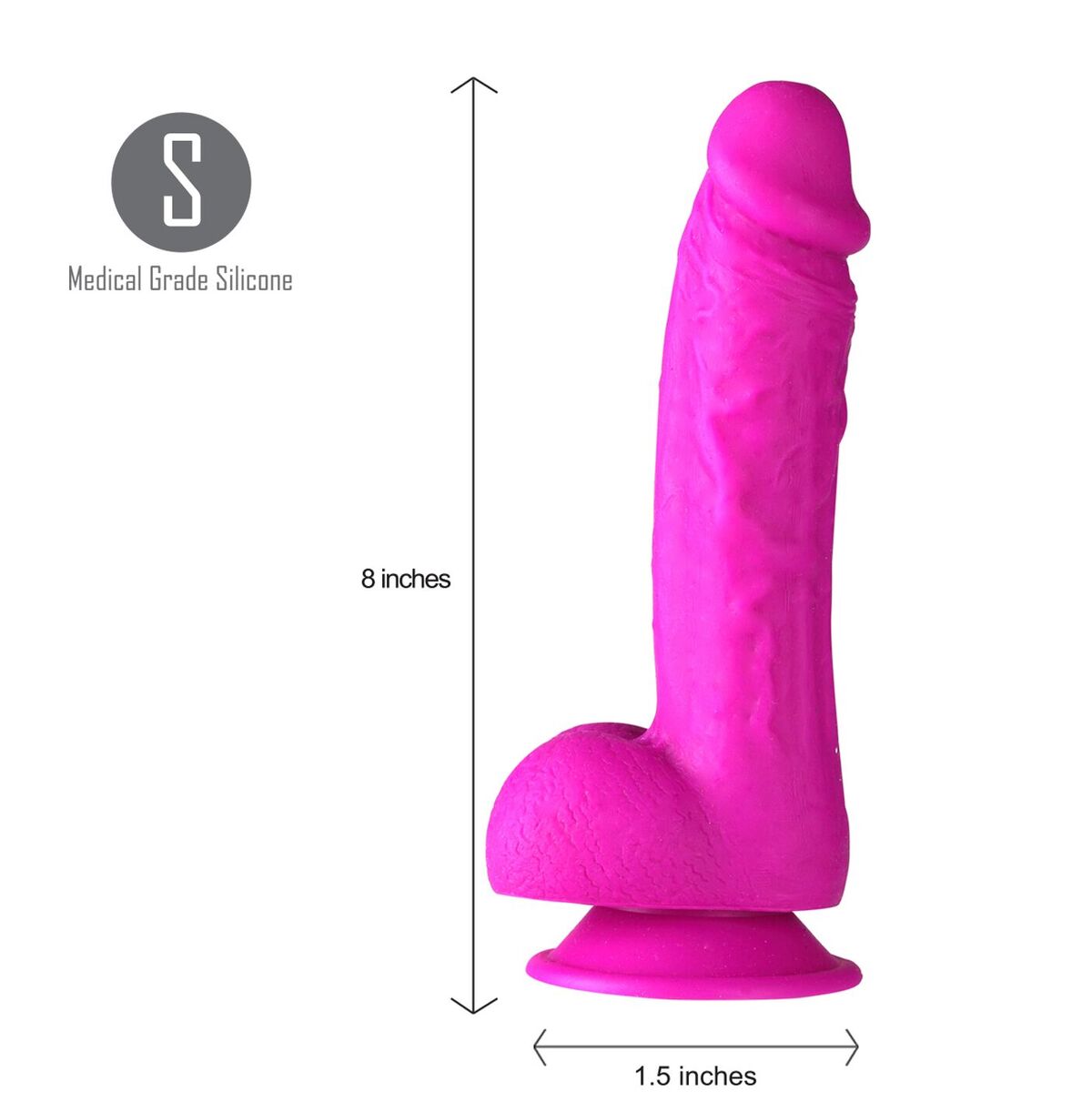 JOSI 8IN REALISTIC SILICONE DONG PURPLE