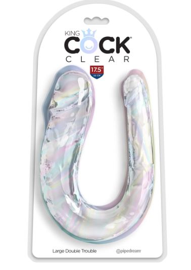 KING COCK 18 IN DOUBLE DILDO CLEAR