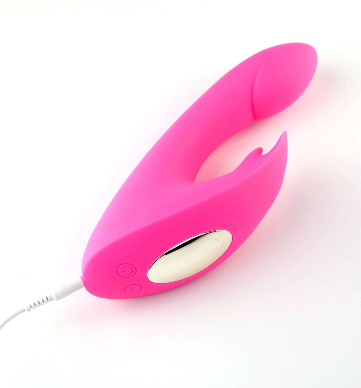 LEAH RECHARGEABLE SILICONE RABBIT MASSAGER NEON PINK