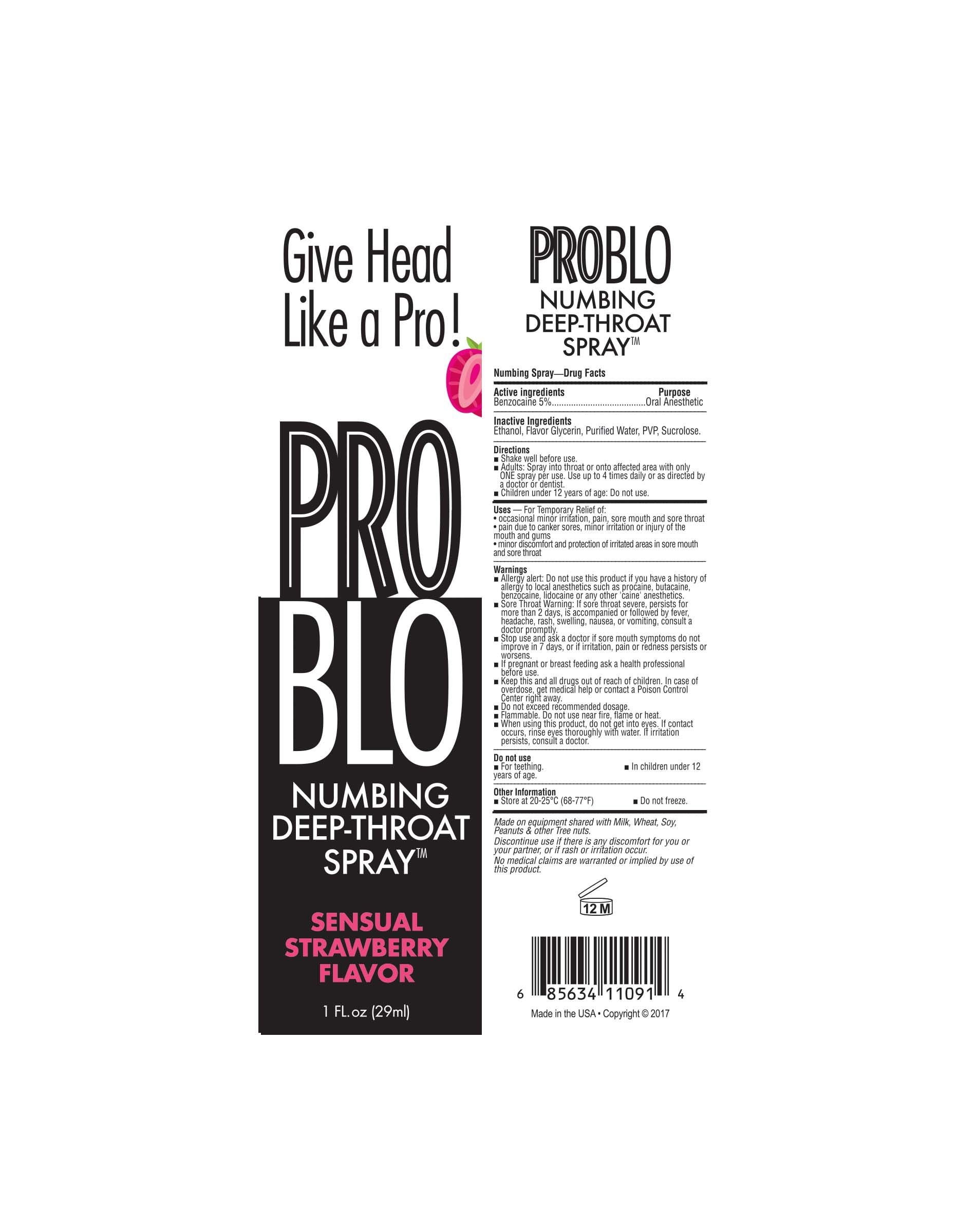 PROBLO DEEP THROAT SPRAY STRAWBERRY