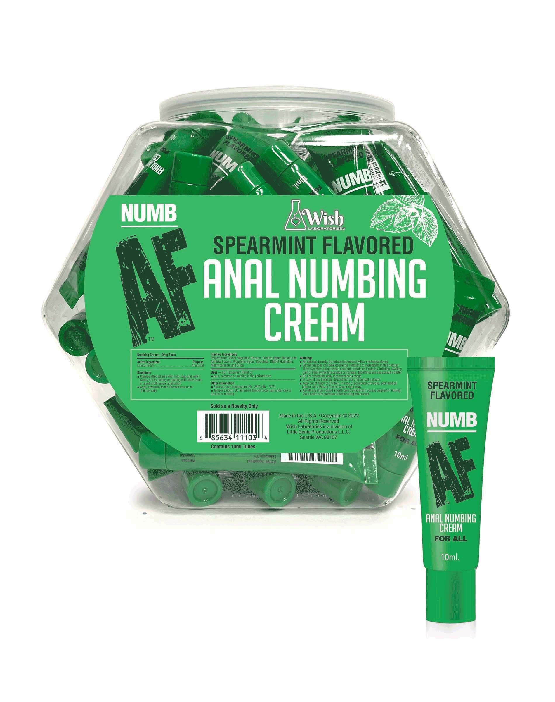 Numb AF Fishbowl – 65-Pack Anal Desensitizer, Mint, 10 ml