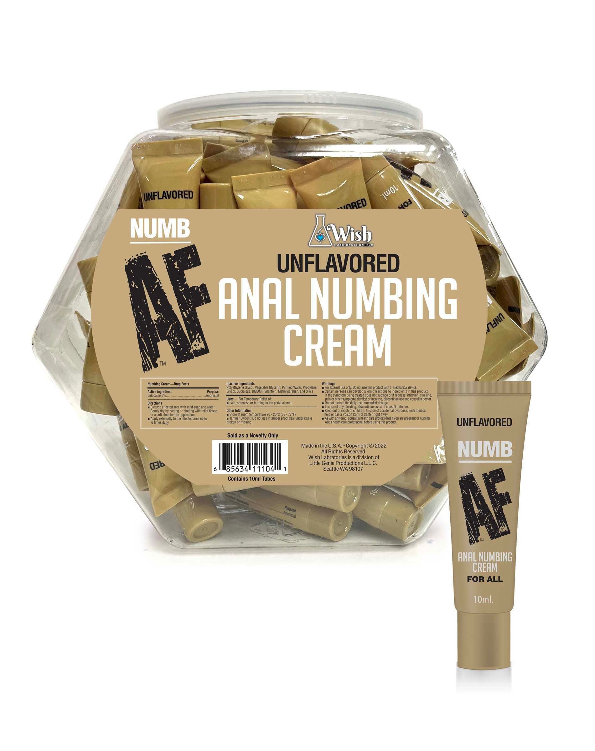 Numb AF Anal Desensitizer – Unflavored, 65 Pack, 10 ml