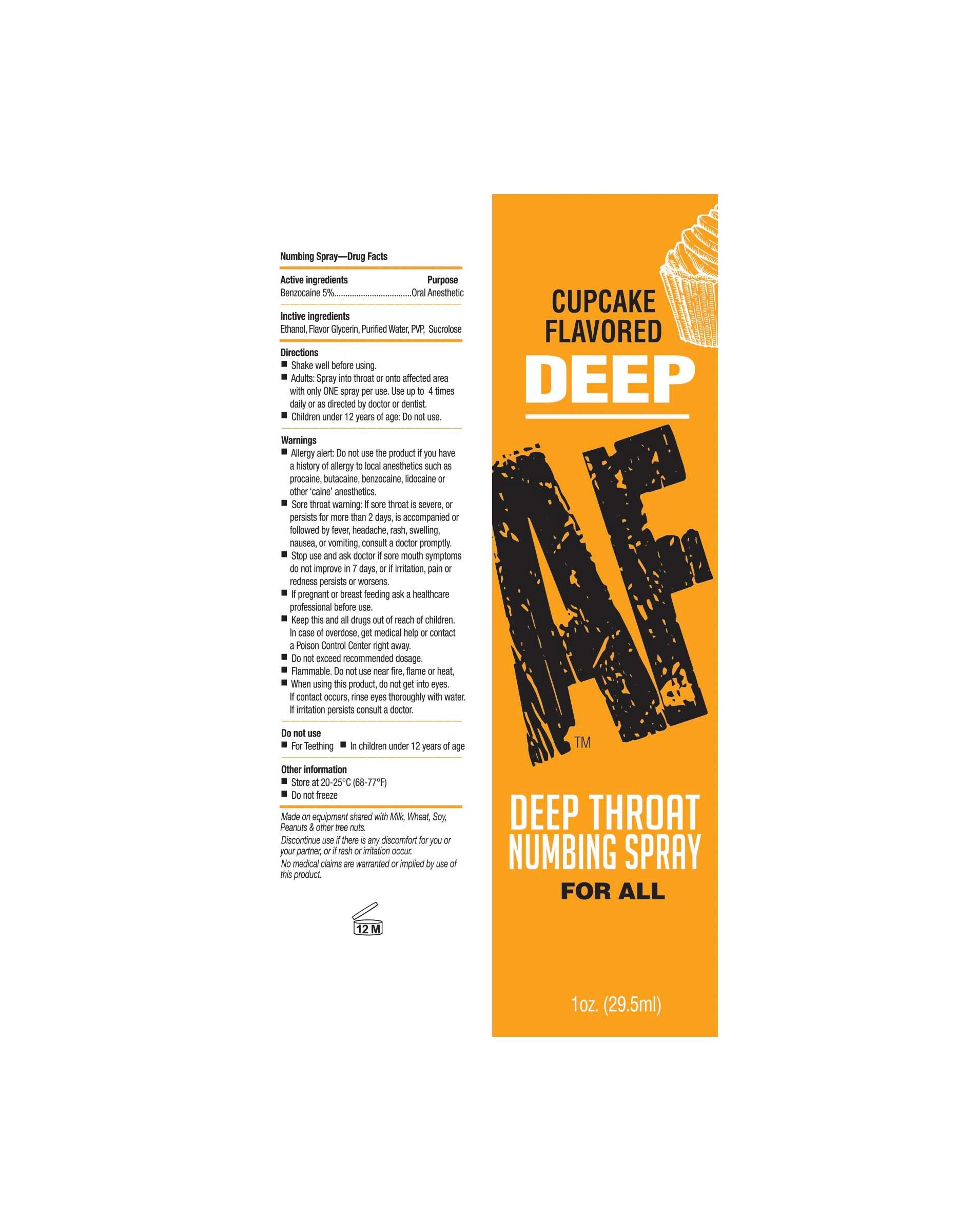DEEP AF DEEP THROAT SPRAY CUPCAKE 1OZ