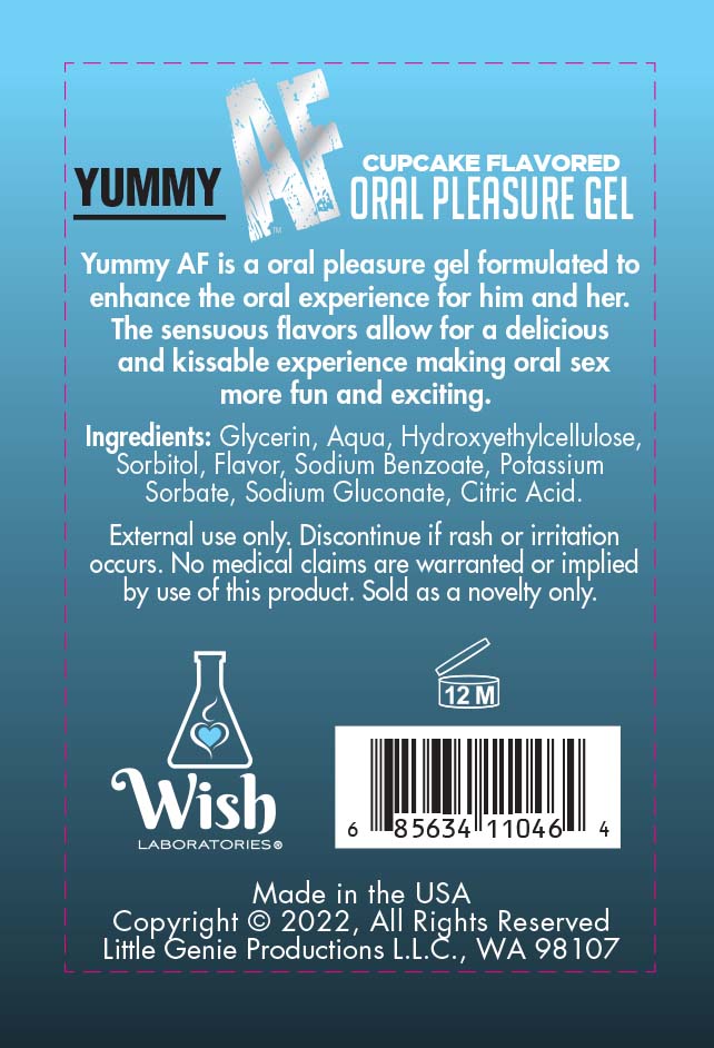 YUMMY AF ORAL PLEASURE GEL CUPCAKE 2.2OZ