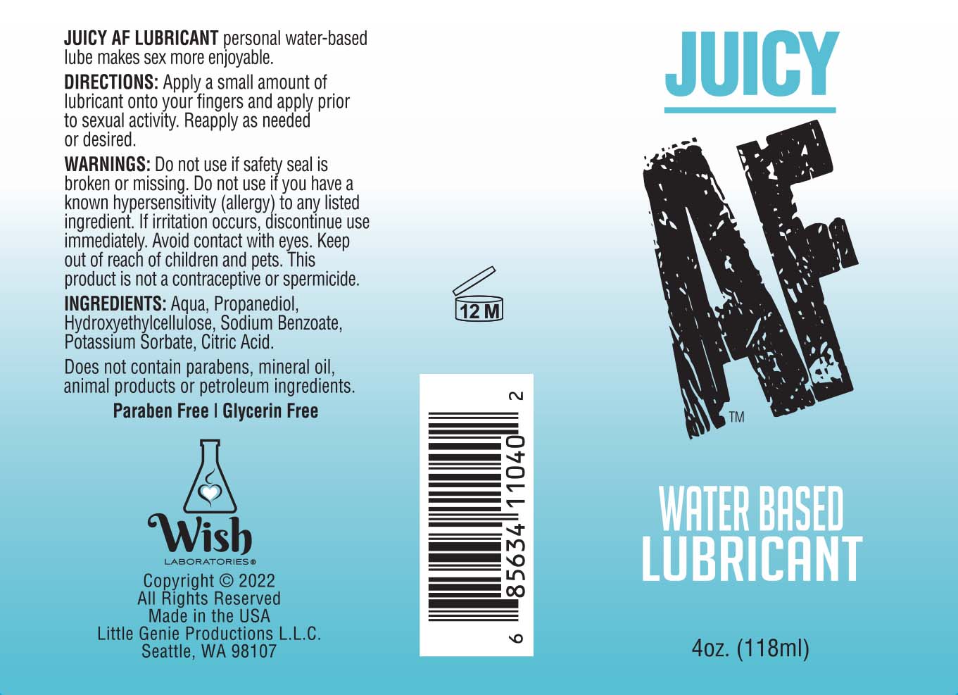 AF LUBE WATER BASED 4OZ BOTTLE