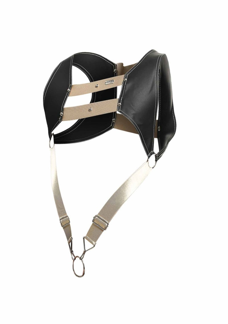 MALE BASICS DNGEON CROPTOP COCKRING HARNESS GOLDEN O/S