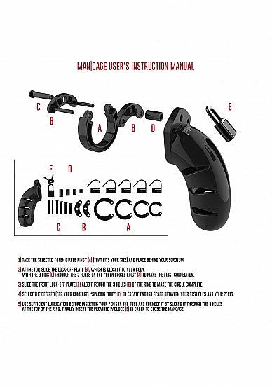 MANCAGE CHASTITY 3.5IN BLACK MODEL 01