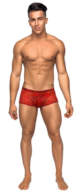 MINI SHORT STRETCH LACE MEDIUM RED