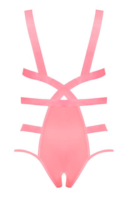 Forever Mesh Cupless Strap Teddy – Coral, 2XL