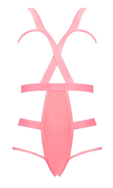 Forever Mesh Cupless Strap Teddy – Coral, 2XL