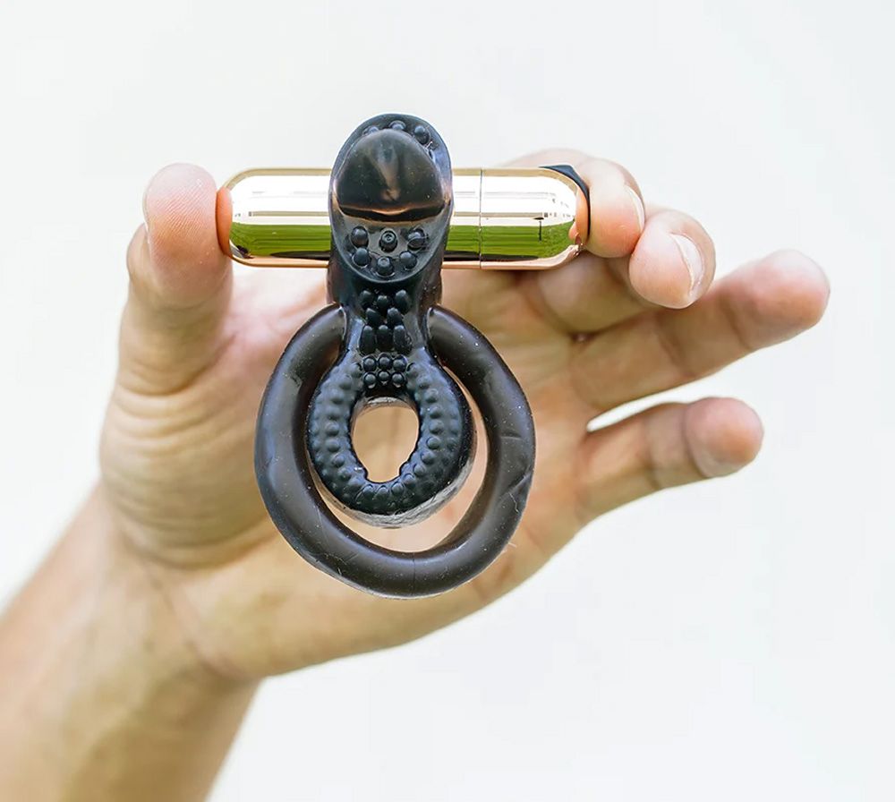 JAYDEN ROSE GOLD RECHARGEABLE VIBRATING ERECTION RING