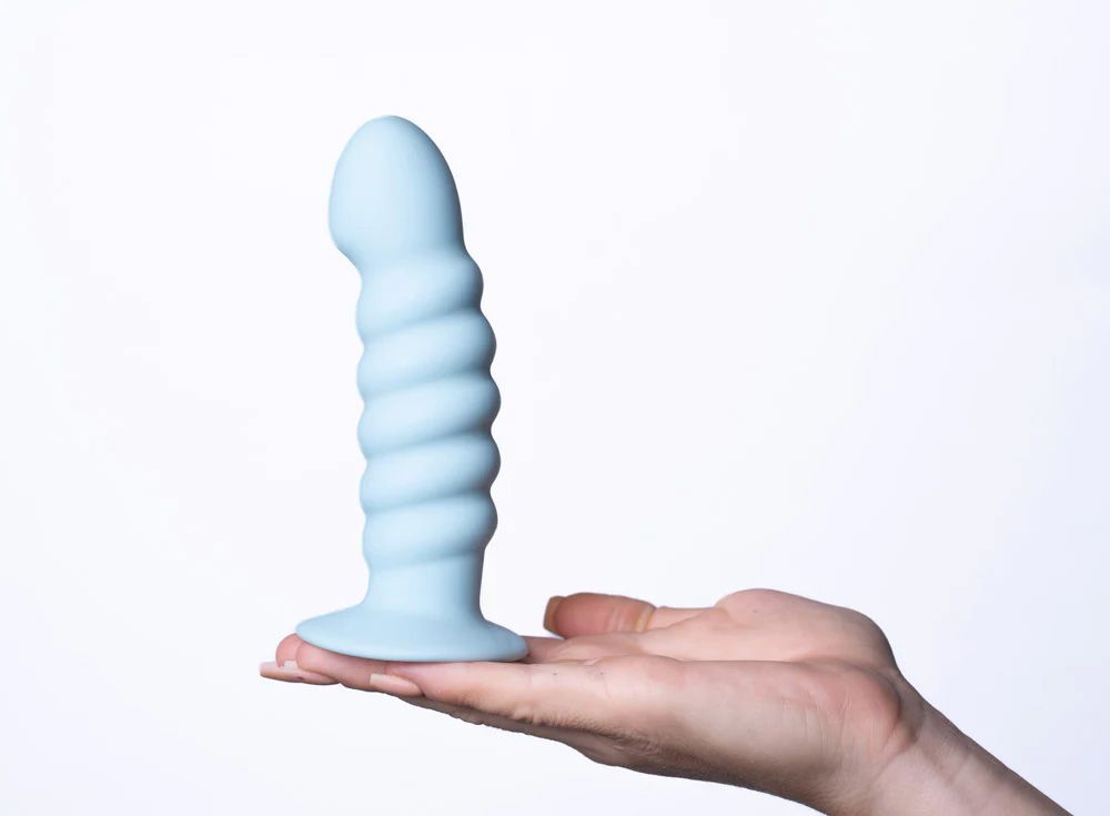 PARIS 6 SILICONE DONG PASTEL BLUE "