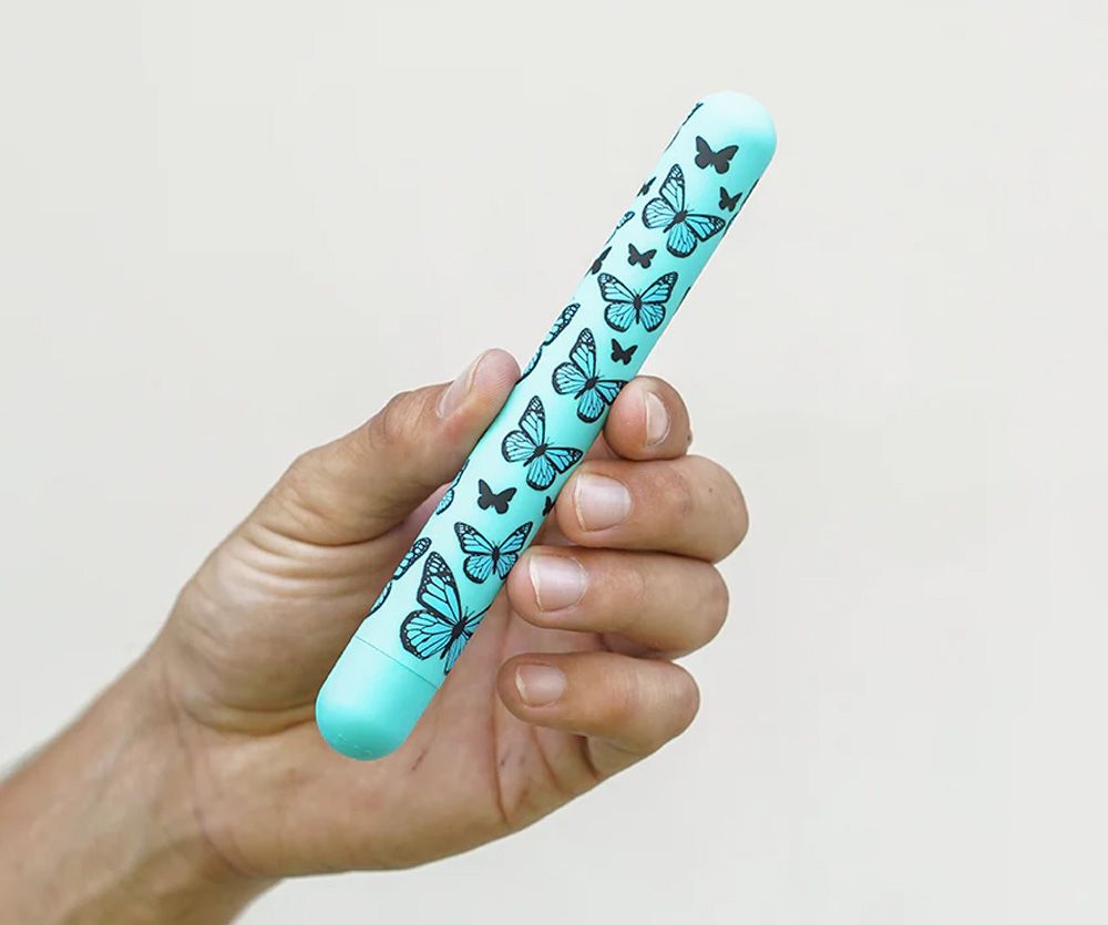 MONARCH BUTTERFLY PATTERN LONG RECHARGEABLE BULLET