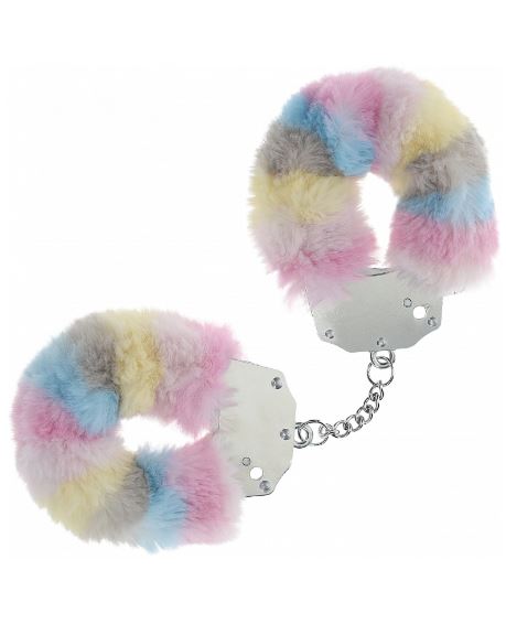 OUCH! HEAVY DUTY FLUFFY HANDCUFFS - MULTICOLOR 2