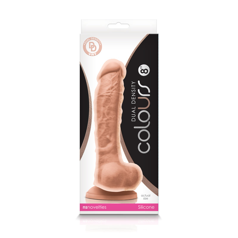 COLOURS DUAL DENSITY 8IN DILDO WHITE