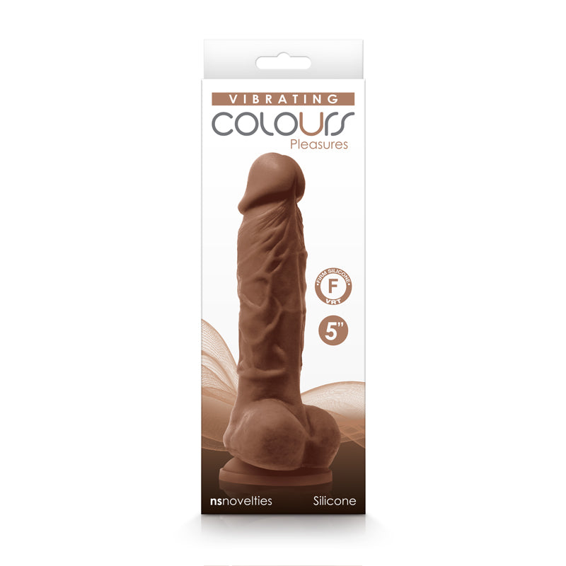 COLOURS PLEASURES VIBRATING 5 DILDO BROWN "