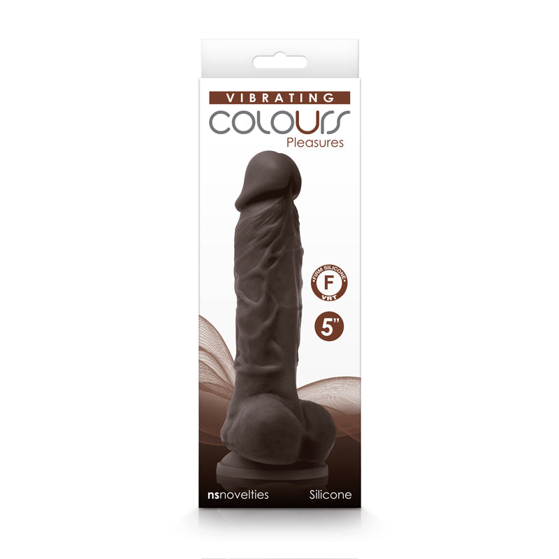 COLOURS PLEASURES VIBRATING 5 DILDO DARK BROWN "